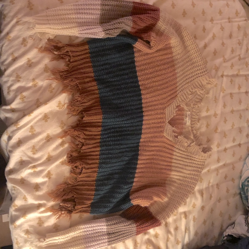 Miracle distressed sweater. Brand: Miracle. Size: M/L